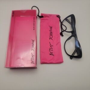 Betsey Johnson Women Blue Light Glasses Cat Eye Black MS1220 BJ2009